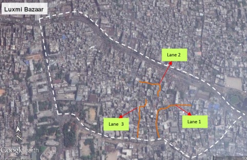Fig. 1: Location of study blocks, Uttara
