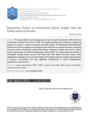 Empowering Women in Ecclesiastical Spaces: Insights from the World Council of Churches.