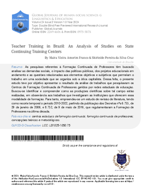 TEACHER TRAINING IN BRAZIL: An Analysis of Studies on State Continuing Training Centers