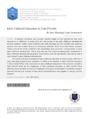 Early Childhood Education in Cote dIvoire