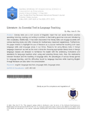 Literature: An Essential Tool