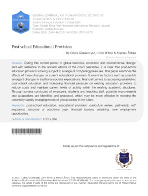 Post-School Educational Provision