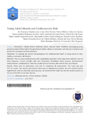 Young Adult Lifestyle and Cardiovascular Risk