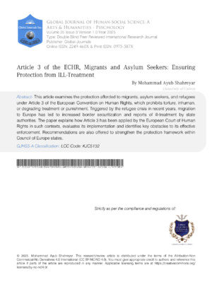  Article 3 of the ECHR, Migrants and Asylum