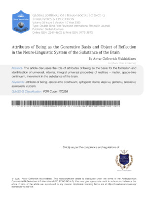 Attributes of Being as the Generative Basis