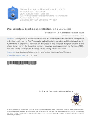 Deaf Literatura: Teaching and Reflections on a Deaf Model